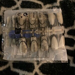 White and Black Press-On Nails